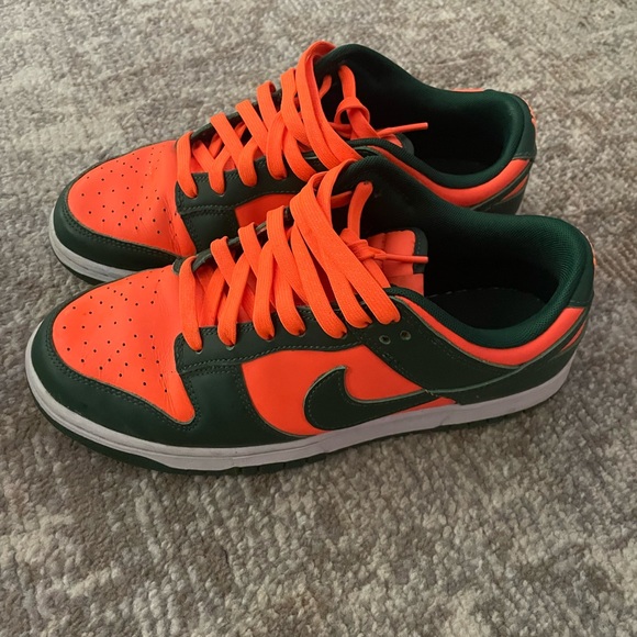 Nike Other - Nike dunk low orange green white (Miami hurricane) good condition Men’s size 9